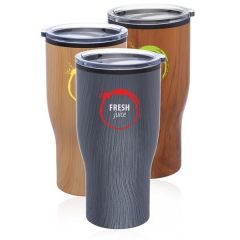 28 Oz. Challenger Travel Mugs With Wood Finish