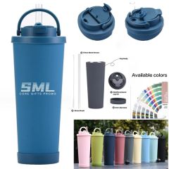 28 Oz Stainless Steel Thermos Bottle With Lid and Straw