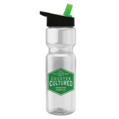 28 Oz Transparent Bottle -Flip Straw Lid