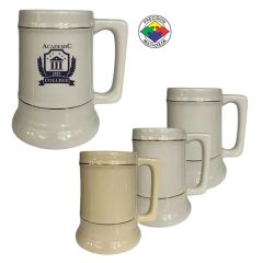 28 Oz Stein With Metallic Bands and Square Handle, Spot Color