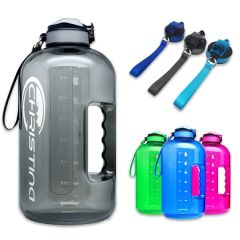 2.2L Customizable Water Bottle With Time Marker and Handle