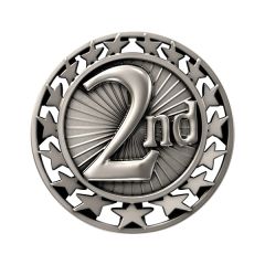 2 1/2 Inch 2nd Place Star Medal