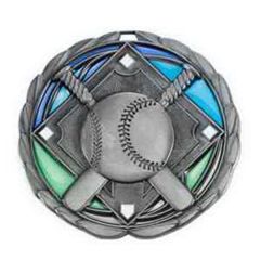 2 1/2 Inch Baseball Color Epoxy Medal