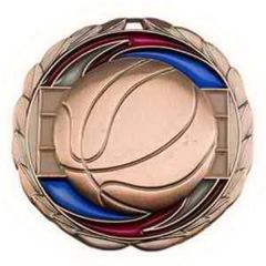 2 1/2 Inch Basketball Color Epoxy Medal