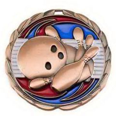 2 1/2 Inch Bowling Color Epoxy Medal