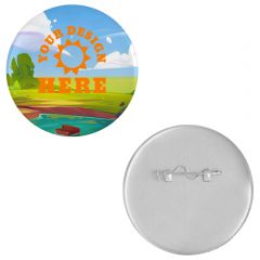 2 1/2  Inch  Round Button Full Color W/Safety Pin