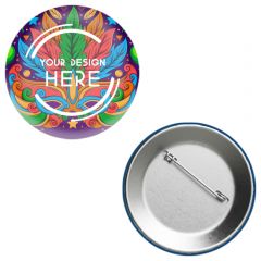 2 1/2 Inch  Round Button Full Color W/Safety Pin