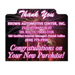 2.5 Inch X3 Inch  Thank You Stock Vinyl Magnet - 20mil