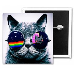 2.5 Inch  X 2.5 Inch  Inch Square Custom Button- 72 Hr Rush Delivery!