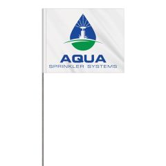 2-Color 4 Inch X 5 Inch Custom White High Gloss Pe Marking Flag