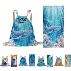 2-In-1 Foldable Beach Towel Backpack