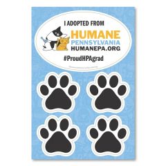 2 In 1 Oval Car Magnet With 4 Paw Prints