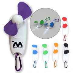 2 In 1 Portable Mini LED Handheld Cooling Fan With Carabiner