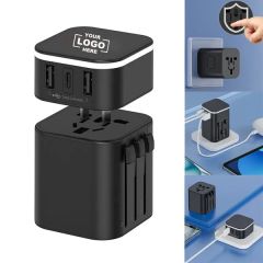 2-In-1 Universal Travel Adapter Customizable Light-Up Log