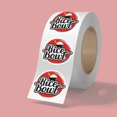 2 Inch X 2 Inch Bopp Stickers On Roll - 3.5 MIL