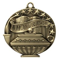 2 Inch Academic Performance Medal A Honor Roll In Gold