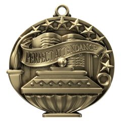 2 Inch Academic Performance Medal Perfect Attendance In Gold