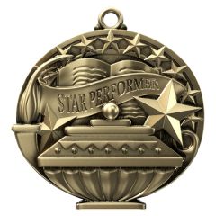 2 Inch Academic Performance Medal Star Performer In Gold
