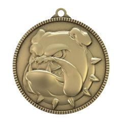 2 Inch Antique Gold Bulldog Classic Legacy Medallion