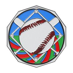 2 Inch Baseball Decagon Colored Medal