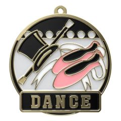 2 Inch Bright Gold Dance High Tech Medal
