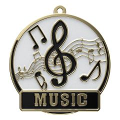 2 Inch Bright Gold Music High Tech Medal