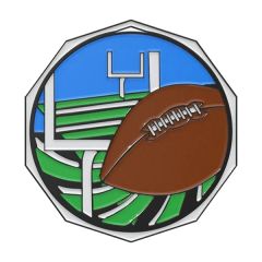 2 Inch Football Decagon Colored Medal