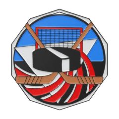 2 Inch Hockey Decagon Color Medal
