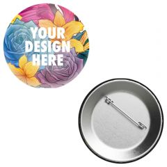 2 Inch  Round Button Full Color W/Safety Pin