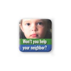 2 Inch  Round Square Button Full Color W/Safety Pin