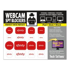 Webcam Spy Blockers Tech Tattoos 4 1/2 Inch X 3 1/2 Inch Sheet