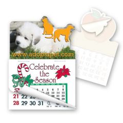 2 Inch X3 Inch  Cat & Dog Shape Stick'em Calendar Pad