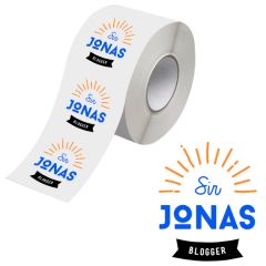2 Inch X 1 Inch Bopp Stickers On Roll - 3.5 MIL