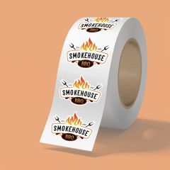 2 Inch X 1 Inch Bopp Stickers On Roll - 3.5 MIL