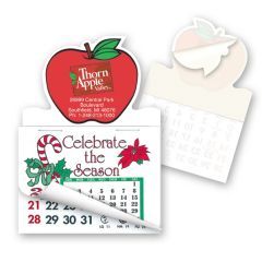 2 Inch  X 3 Inch  Apple Shape Stick'em Calendar Pad