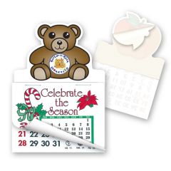 2 Inch  X 3 Inch  Teddy Bear Shape Stick'em Calendar Pad