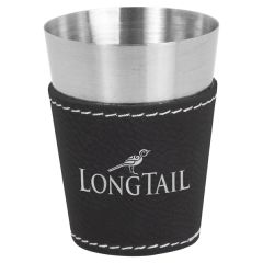 2 Oz Laserable Leatherette & Stainless Steel Shot Glass