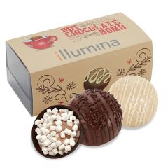 2 Pack Of Mega Hot Choc Bomb W/ Sleeve - Milk/Dark & White