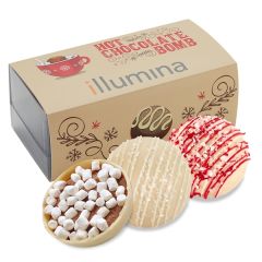2 Pack Of Mega Hot Chocolate Bomb With Sleeve - White