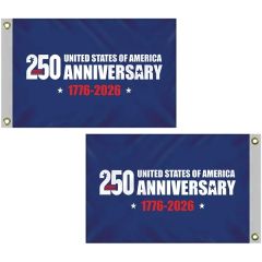 2 X 3 Double Sided Blue America's 250th Anniversary Flag