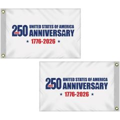 2 X 3 Double Sided White America's 250th Anniversary Flag
