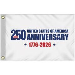 2 X 3 Single Reverse White America's 250th Anniversary Flag
