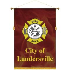 30 Inch X 42 Inch Podium Banner, Straight Cut/ With Fringe