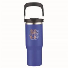 30 Oz. Double Wall Tumbler With Flip Straw And Ergonomic Han