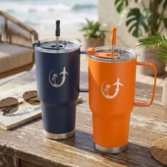 30 Oz Lisbon Stainless Steel Tumbler With Straw