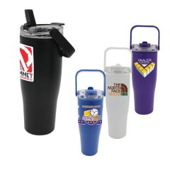 30 Oz Recycled Tumbler With Handle Lid, Full Color Digital