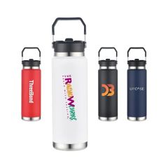 30 Oz Vacuum Bottle With Straw and Carry Handle