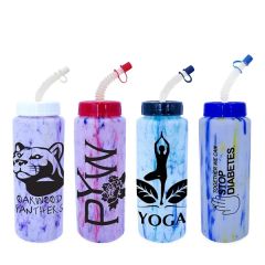 32 Oz Confetti Sports Bottle With Flexible Straw