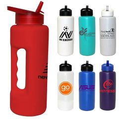 32 Oz Grip Bottle With Straw Cap Lid