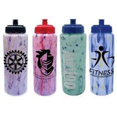 32 Oz Confetti Sports Bottle With Push 'n Pull Cap